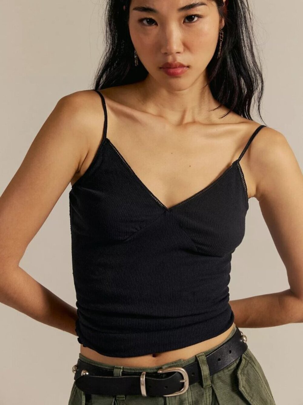 Free People We The Free Oh Honey Cami - Black - Size Large